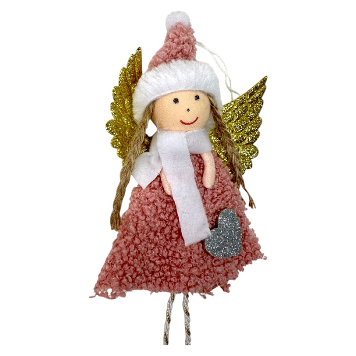 Ornament pentru brad, Ingeras Roz, 17cm [2]