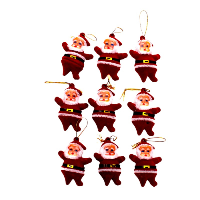 Set 9 decoratiuni globuri Mos Craciun, 3 cm [1]