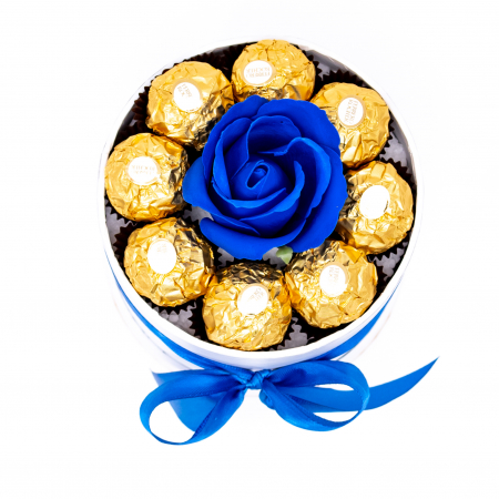 Aranjament Floral Blue Ferrero Rose, 15cm [1]