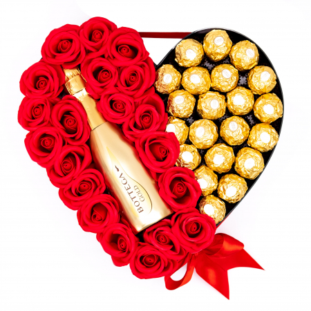 Aranjament Floral Bottega Red And Ferrero, 30cm [2]