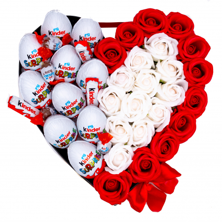 Aranjament Floral Kinder Red and White, 30cm [2]