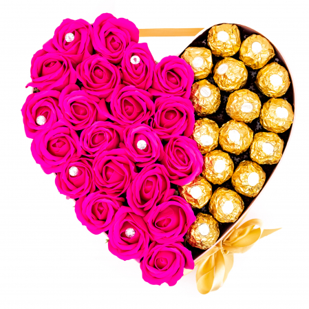 Aranjament Floral Pink Ferrero Rocher Love, 26cm [2]