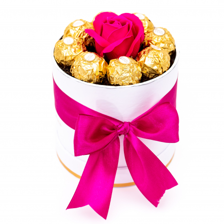 Aranjament Floral Pink Ferrero Rose, 15cm [0]