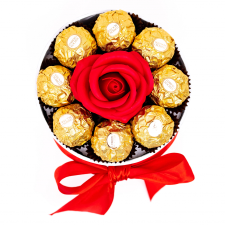 Aranjament Floral Red Ferrero Rose, 15cm [1]