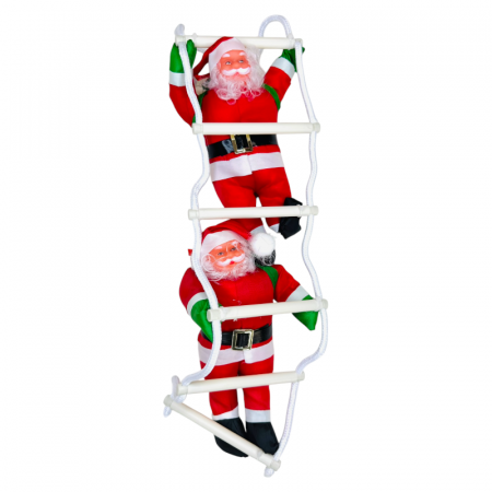 Doi Mos Craciun pe scara, Decoratiune de Craciun, 45cm [2]