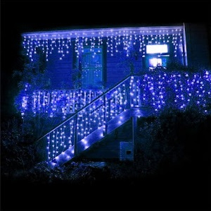 INSTALATII LUMINOASE - Instalatie Turturi de Exterior, 7M  - INTERCONECTABILA , Albastra