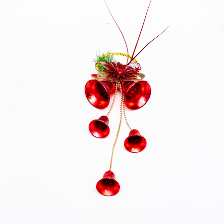 Ornament de Agatat pentru Craciun, pentru Camera Copilului - Clopotei Rosii si Maimutica, 32 cm [3]