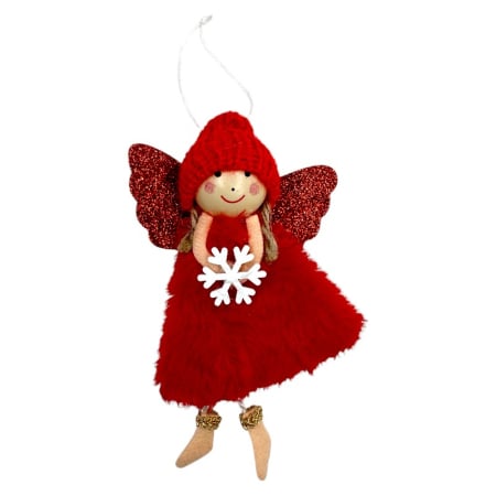 DECORATIUNI DE CRACIUN - Ornament pentru brad, Ingeras Rosu, 17cm