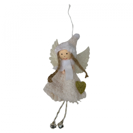 DECORATIUNI DE CRACIUN - Ornament pentru brad, Ingeras Alb, 17cm