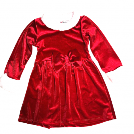 HAINE DE CRACIUN - Rochie rosie de Craciunita, pentru fetite, din catifea