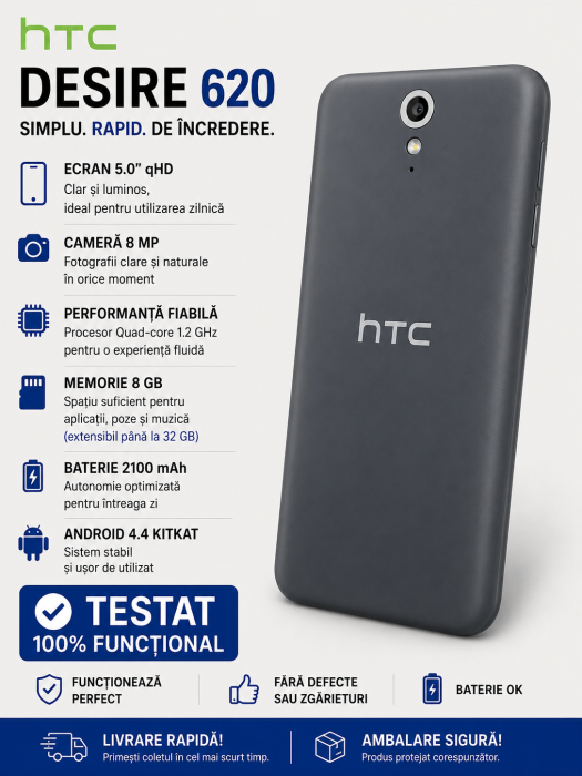Telefon HTC Desire 620 0pe6400 folosit [2]