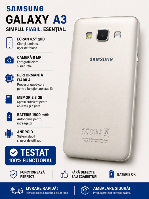 Telefon mobil Samsung Galaxy A3 A300 2015 Folosit Stare buna [2]