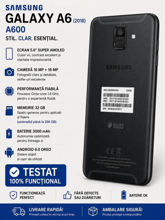 Telefon mobil Samsung Galaxy A6 A600 2018 folosit [2]