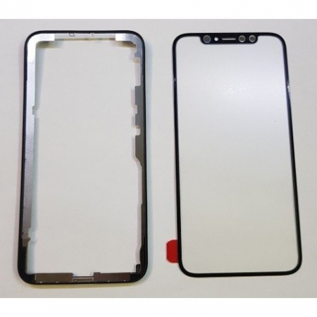 Iphone - Geam Sticla +Rama phone X negru
