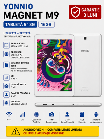 Tablete - Tabletă Yonnio Magnet M9 9" 3G 16GB Quad-Core – Utilizată – Garanție 3 Luni