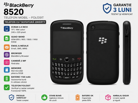 Telefoane Blackberry - Telefon Blackberry 8520 folosit