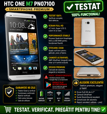 Telefoane Htc - Telefon HTC One M7 PN07100 folosit
