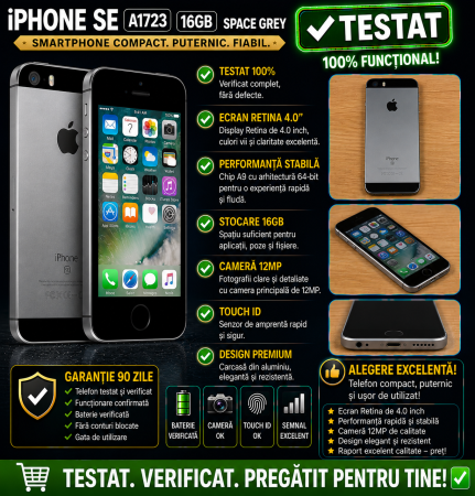 Telefoane iPhone - Telefon iPhone SE  A1723 folosit 16GB Space Grey