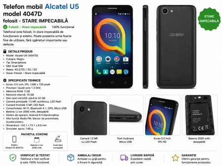 Telefoane Alcatel - Telefon mobil Alcatel U5 folosit model 4047D