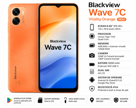 Telefon iHunt - Telefon Mobil Blackview Wave 7C Vitality Orange (Nou)