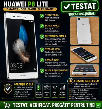 Telefoane mobile - Telefon mobil Huawei P8 Lite folosit