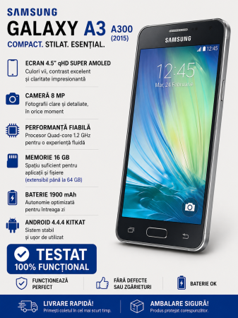 Telefoane Realme - Telefon mobil Samsung Galaxy A3 A300 2015 Folosit Stare buna