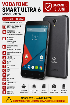 Telefoane Alcatel - Telefon mobil Vodafone Smart Ultra 6 V995N 4G 16GB – Folosit – Garanție