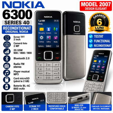 Telefoane Nokia - Telefon Nokia 6300 reconditionat