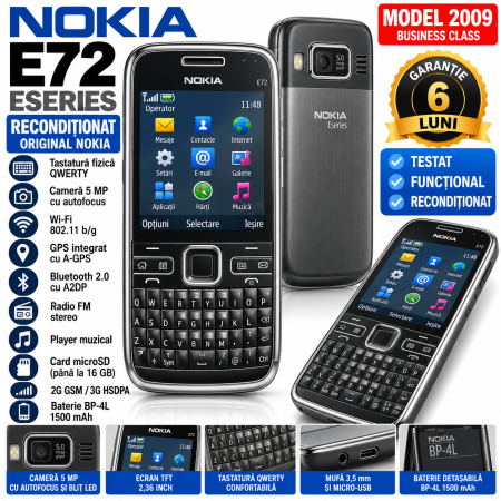 Telefoane Nokia - Telefon Nokia e72 reconditionat