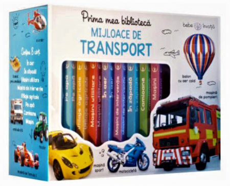 Cultura generala - Prima mea bibliotecă. Mijloace de transport. Bebe învață (8 cărticele)