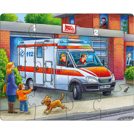 Set 3 puzzle-uri - Masina de pompieri, de politie, ambulanta [2]