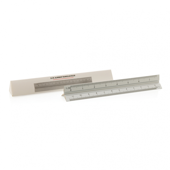 Rigla triunghiulara aluminiu 15 cm cu 5 scale – compacta si portabila [3]