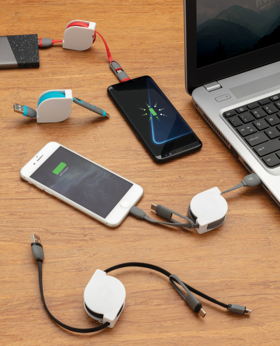 Cablu retractabil 3-in-1 – iOS, Micro USB, Type-C [11]
