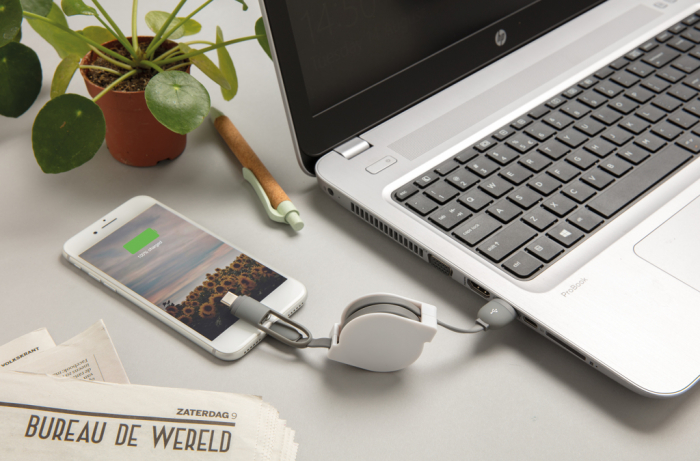 Cablu retractabil 3-in-1 – iOS, Micro USB, Type-C [12]