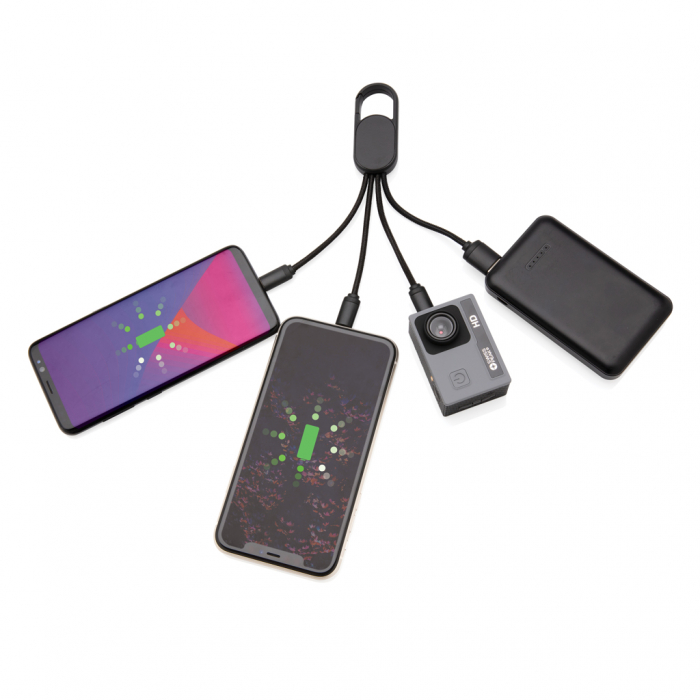 Cablu 4-in-1 cu carabina – iOS, Micro USB, Type-C [4]