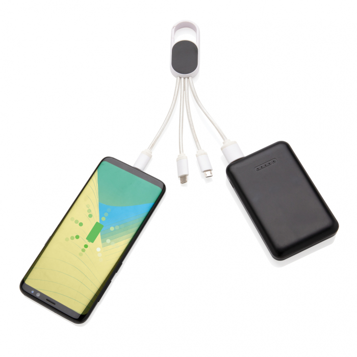 Cablu 4-in-1 cu carabina – iOS, Micro USB, Type-C [3]