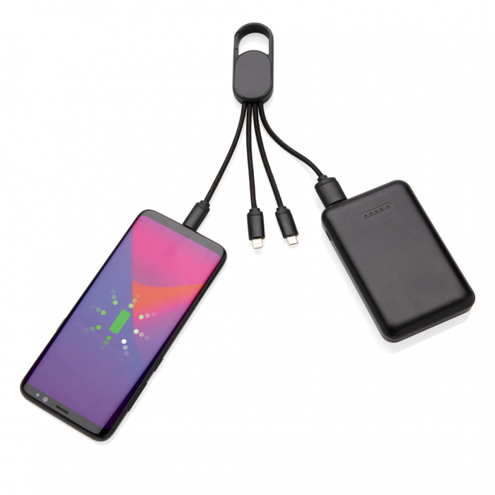 Cablu 4-in-1 cu carabina – iOS, Micro USB, Type-C [3]