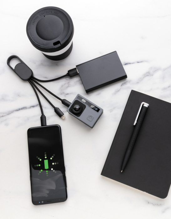 Cablu 4-in-1 cu carabina – iOS, Micro USB, Type-C [8]