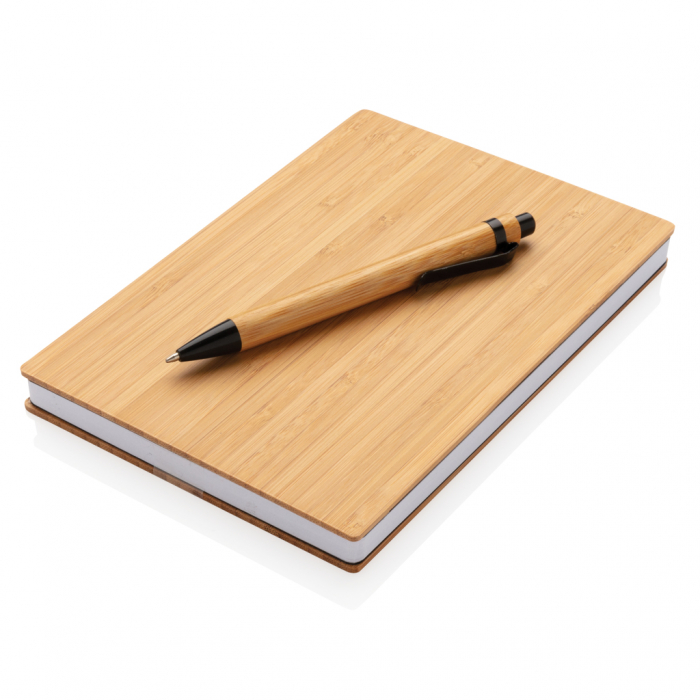 Set carnet A5 cu pix din bambus – 180 pagini, coperta tare, eco-friendly [3]