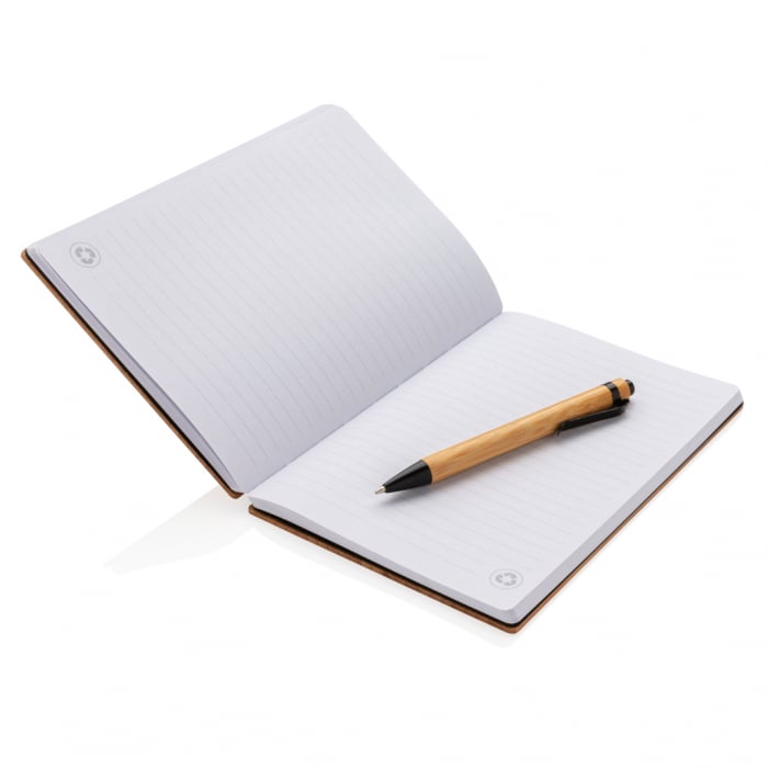 Set carnet A5 cu pix din bambus – 180 pagini, coperta tare, eco-friendly [4]