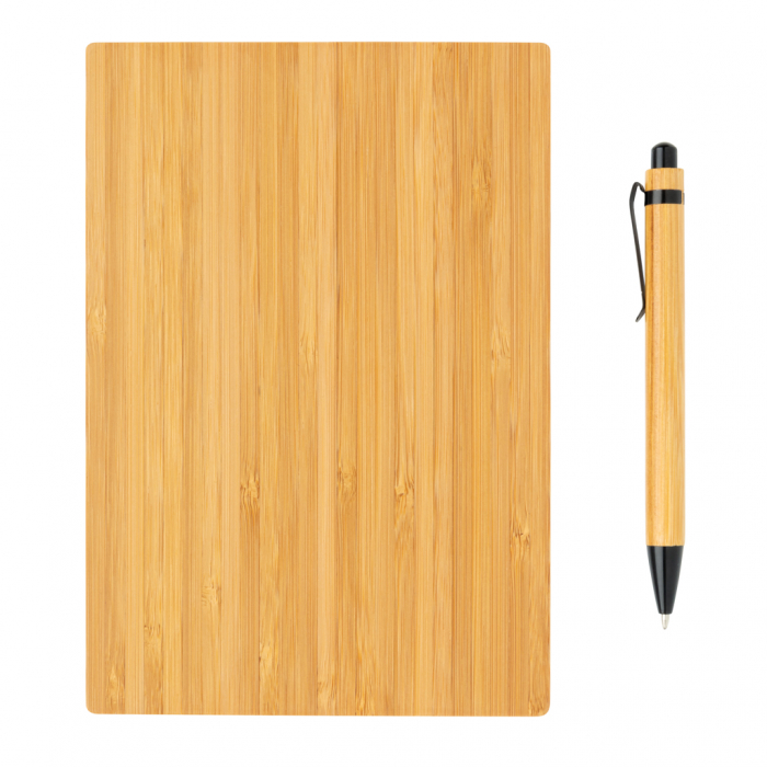 Set carnet A5 cu pix din bambus – 180 pagini, coperta tare, eco-friendly [5]