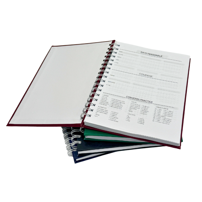 Agenda flex spira vizibila SE – imitatie piele, productie proprie in Unitate protejata, personalizare corporate [1]