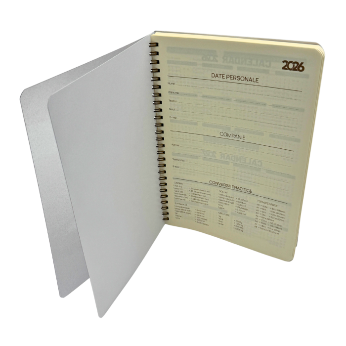 Agenda spira PVC transparent – personalizare, inserturi si buzunare [3]