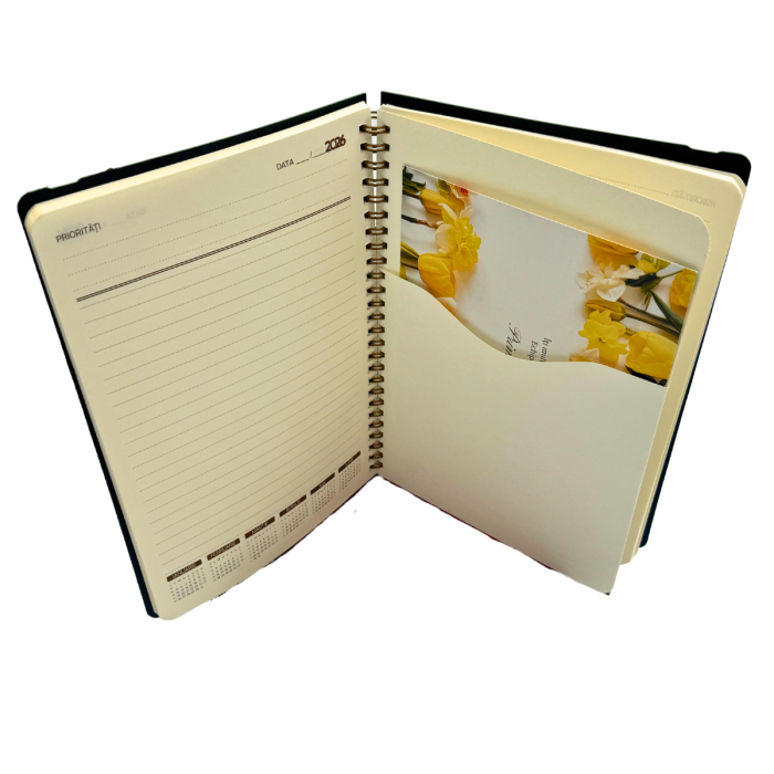 Agenda spira PVC transparent – personalizare, inserturi si buzunare [5]