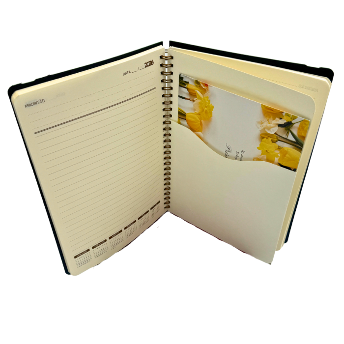 Agenda spira + Pix hartie ivory – coperta caserata, personalizare [8]
