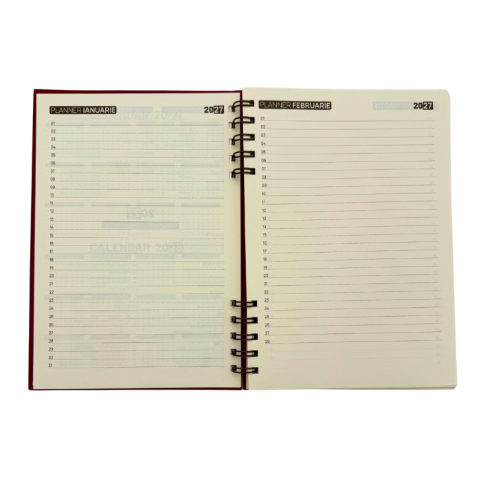 Agenda spira + Pix hartie ivory – coperta caserata, personalizare [2]