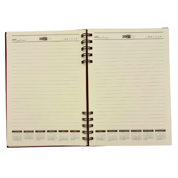 Agenda spira + Pix hartie ivory – coperta caserata, personalizare [3]