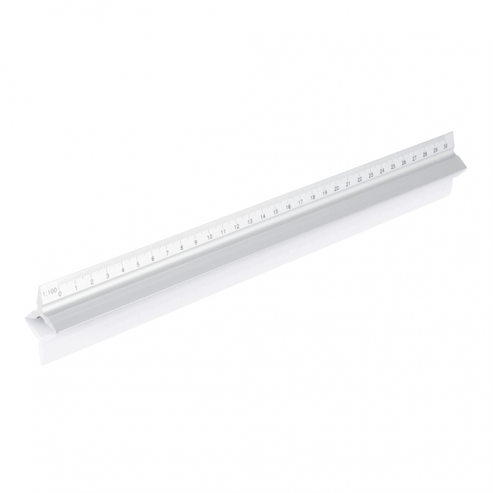 Rigla triunghiulara aluminiu 30 cm cu 5 scale de masurare [4]