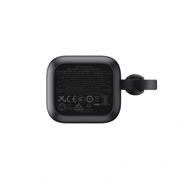 Baterie externa Anker 25.000 mAh, 165W, cabluri USB-C integrate si retractabile [8]