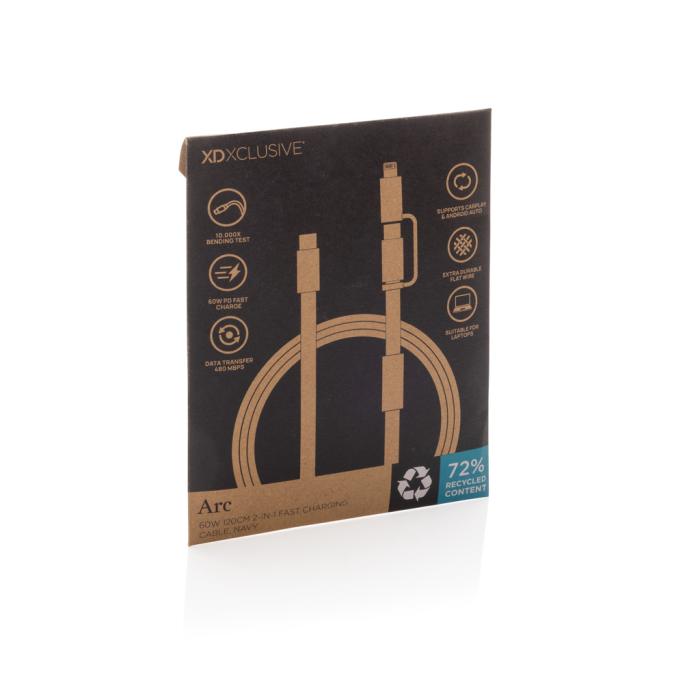 Cablu Arc RCS 2-in-1 USB-C si Lightning, 60W, 120 cm, transfer date 480 Mbps [8]